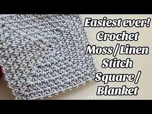 How to crochet the Perfect Moss / Linen Stitch Square or Blanket - Tutorial - US terms