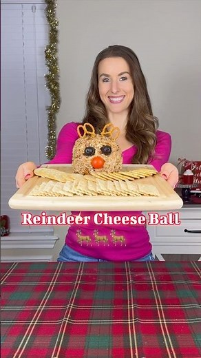 REINDEER CHEESE BALL 🦌🧀 Easy appetizer for Christmas! #christmasfood #christmasappetizers