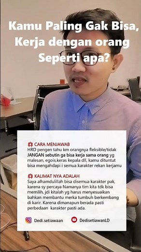 Kamu paling ga bisa kerja dengan orang seperti apa? #Jawabanpertanyaaninterviewkerja