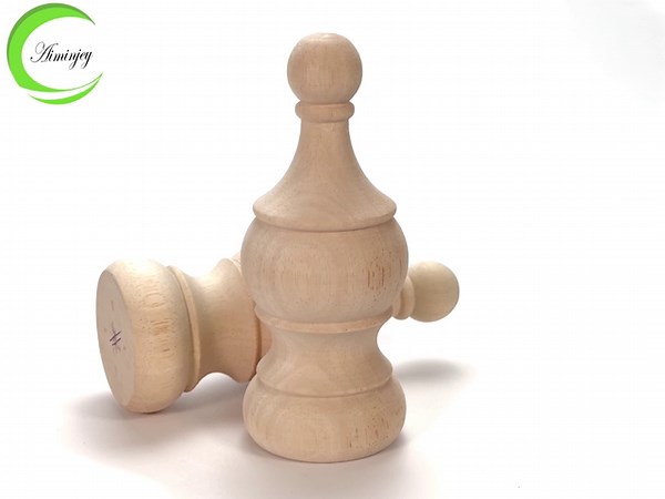 2Pack Unfinished Wood Finials for Bed Post Finials Decorative Wooden Craft Finials Replacement for Staircases Dowel Rod Finial Flagpole Topper 5.9 x 2.4 Inch DIY Crafts for Home Decor Deoration