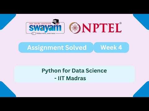 Python For Data Science Week 4 || NPTEL Answers 2026 || #nptel #nptel2026 #myswayam