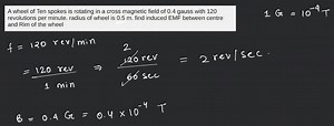 A wheel of Ten spokes is rotating in a cross magnetic field of ... | Filo