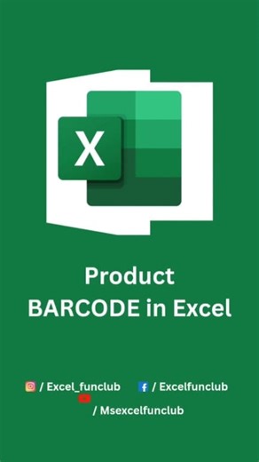 343K views · 1.7K reactions |  Barcode in Excel | Super Easy Excel Hack #excel #reels #viralreels #microsoftexcel #viral #advancedexcel #explore #msexcel #advancedexcenewfunction #exceltips #exceltricks | excel_funclub | Facebook