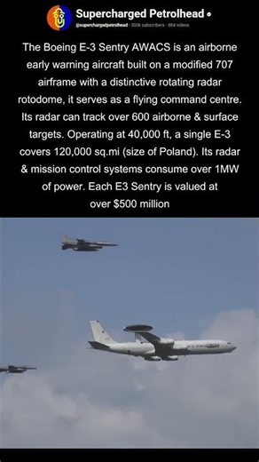 E3 Sentry AWACS flyby
