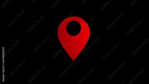 Location Pin pointer on Map animated cartoon on Green screen background. Appearing pointer for a map. Sign and pin to indicate the route and location on the video maps. Information, point of interes