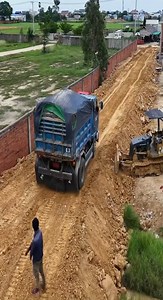 Bulldozer and Dump Truck Work Activities at Workplace #dozer #bulldozer #construction #heavyequipment #operator #truck #dumptruck | Bulldozer Operator