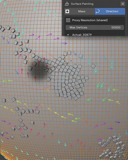 Just paint the direction, and the objects will follow it in Blender 🚀 #blender #shorts