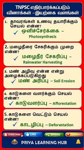 TNPSC Natural Resources Quiz – Day 2 | Samacheer Science | TNPSC GK Questions
