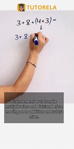 Order of Operations: Evaluate 3+8+4×3 Step-by-Step #Math #TheOrderOfOperations #AssociativeProperty