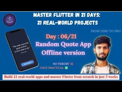 Flutter Random Quote Generator (Offline)| Day 6–Master Flutter in 21 Days: 21 Projects | LogicNLearn