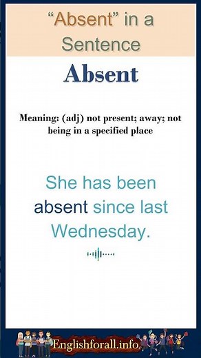 Absent Meaning | Absent in a Sentence | Most common words in English #shorts