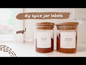 DIY SPICE JAR LABELS WITH CRICUT | Pantry Organization Labels // diy aesthetic kitchen organization