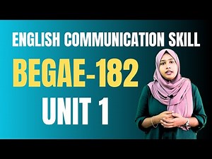 IGNOU|മലയാളം ENGLISH COMMUNICATION SKILL | BEGAE-182 | UNIT-1