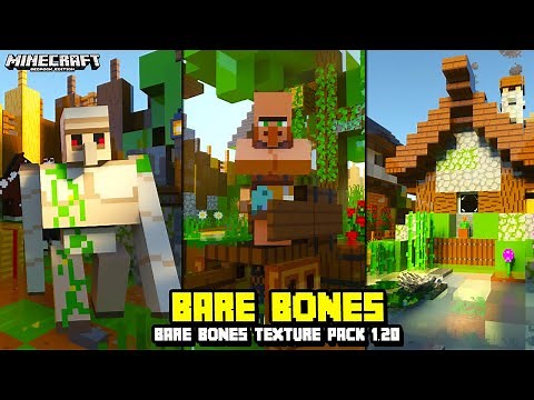 BARE BONES TEXTURE PACK MINECRAFT PE 1.20 * PACK de TEXTURAS BARE BONES MINECRAFT PE 1.20