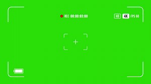 Download Camera recording screen overlay. Camera viewfinder recording overlay on green background 4K for free