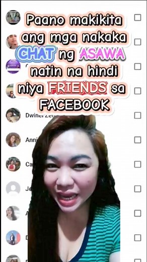 24K views · 201 reactions | Paano malalaman kung sino sino ang mga ka chat ng ating asawa na hindi niya friends sa facebook/watch full video below #reelsviralfb #ideas #apps #tutorial #facebookpost #facebookviral #tips | Maricel Pacon Montemayor | Facebook