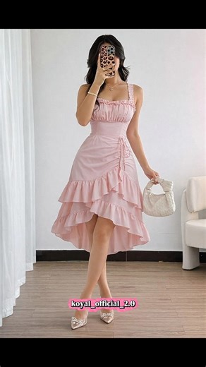 Elegant Ruffle Midi Dress Look😍|Stylish Outfit Ideas for Girls #shorts#dress#viral #trendingfashion