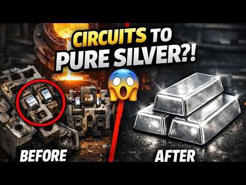 pure silver extraction from old circuit breakers into silver