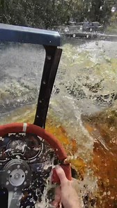 Taylor Ray on Instagram: "Nearly sunk the dang boat 😅 I can’t believe we made it under that bridge 😂 my back still hurts from all the log jumps but this ride was a blast. This 300hp 12ft supercharged mini jet boat is meant for getting you places most people can’t go. It got pretty tore up this time but it was worth it. The last hurricane really did a number on this back river. We couldn’t make it very far before running into the next obstacle. We do everything we can to get through without cut