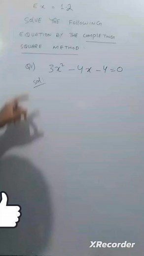 Solve the following equation by completing the Square method | completing Square method #completingsquaremethod #Squaremethod | Eraj Khan