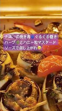 ナスの挽き肉ぐるぐる巻き🌿ハーブと粒マスタードを使ったソースで🍆節約料理＃ハーブ＃なす＃トースター料理＃特別なソース #フランス大好き #料理 #レシピ