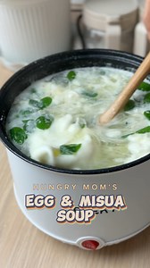 412K views · 1.3K reactions | 퐄퐠퐠 퐚퐧퐝 퐌퐢퐬퐮퐚 퐒퐨퐮퐩 2 tbsp cooking oil 4 cloves garlic, chopped 1 medium onion, chopped 2-3 cups water Half a chicken broth cube 3 pcs eggs A handful of misua noodles 1 cup malunggay leaves Salt and pepper to taste | Hungry Mom Cooking | Facebook