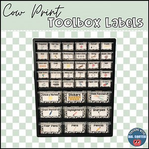 Cow Print Teacher Toolbox Labels