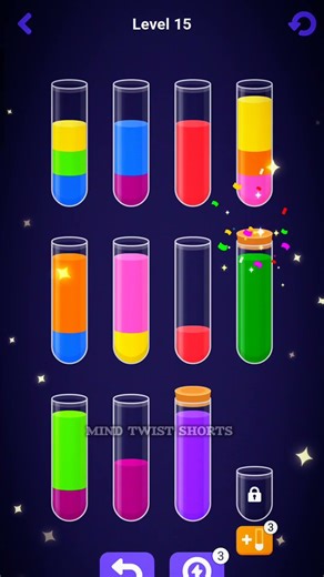 Water Sort Puzzle Level 15 Completed! 🧠💧 Can You Beat This Level ? #shorts #asmr #watersortpuzzle
