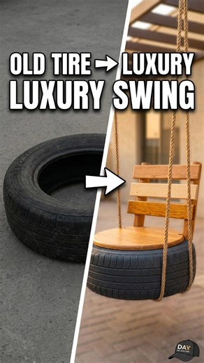 Old Tire → Luxury Hanging Swing Chair (DIY Upcycle) 🪑
