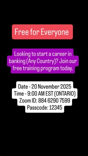 Express Entry Canada Jobs on Instagram: "Free Training on Finance for everyone Looking to start a career in banking? Join our fully free training program today. #express_entry_canada_jobs #CanadaJobs #BankingCareers #FinanceTraining #FreeTrainingCanada #CareerGrowth #NewToCanada #CanadaOpportunities #JobSeekersCanada #FinanceCourse #BankingJobs #CareerBoost #SkillUpgrade #LearnFinance #FreeCareerTraining #CanadaLife #TorontoJobs #VancouverJobs #CalgaryJobs #ImmigrantSupport #workincanada"