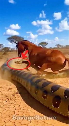 Horse vs. GIANT ANACONDA: UNBELIEVABLE FIGHT for Life!