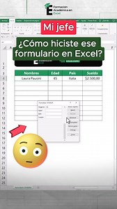 Crea un formulario en 30 segundos 🧐🔥. #excel #exceltips #formacionacademicaexcel | FAE - Formación Académica Excel
