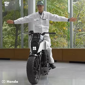 10M views · 152K reactions | Honda's self-balancing motorcycle can...