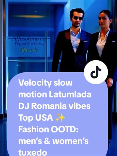 Velocity slow motion Latumlada DJ Romania vibes 🎶 Top USA ✨ Fashion OOTD: men’s & women’s tuxedo style 🔥 Elegant • professional • cinematic • trending instantly 🚀 #capcutpioneer #VelocitySlowmo #TopUSA #OOTDFashion #TuxedoStyle #ElegantLook