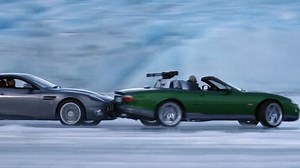 Adaptive camouflage activated. Bond outspeeds and outmasters Zao with his Aston Martin Vanquish in DIE ANOTHER DAY. Vehicles exhibiting now at Bond in Motion at the International Spy Museum, Washington. | James Bond 007