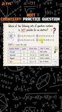 NEET Chemistry MCQ 🔥 | Quantum Numbers Question | Can You Solve It? #Shorts