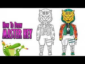 how to draw MASTER KEY fortnite season 8 easy step by step