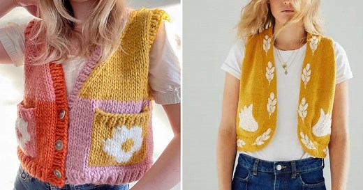 10 patrons coups de coeur pour tricoter un gilet sans manches