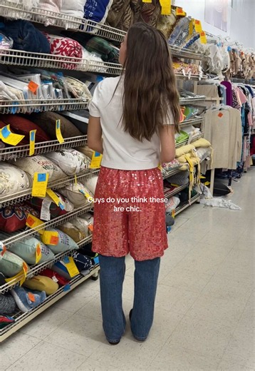 Thrifted Sequin Bermuda Shorts Outfit Ideas