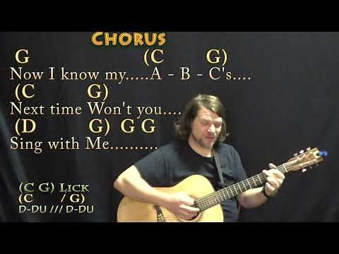 The Alphabet Song (Kid Song) Guitar Cover Lesson in G Major with Chords/Lyrics - Munson