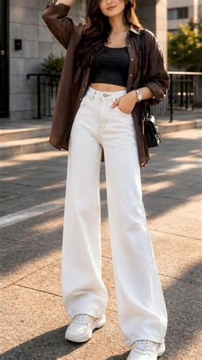 🤍 White Wide Leg Jeans Outfit Ideas ✨ Chic & Effortless Casual Fashion