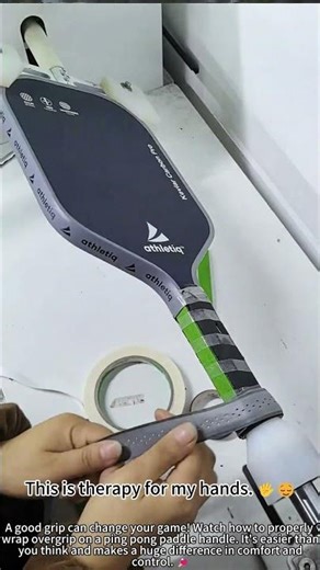 Wrapping a ping pong paddle handle – perfect grip! 🏓✨
