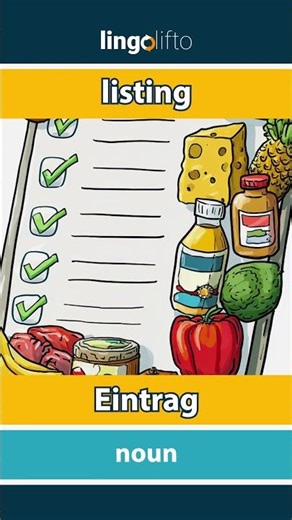 🇬🇧🇩🇪 listing - Eintrag : learn English : Lernen wir Englisch : vocabulary builder