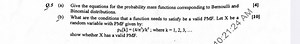 Q.5 (a) Write the probability mass function (PMF) equations for... | Filo