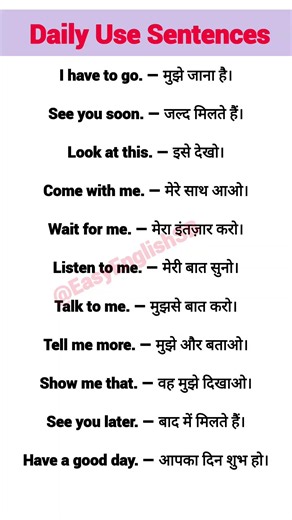 Daily Use English Sentences | Spoken English Practice | English Speaking Practice.