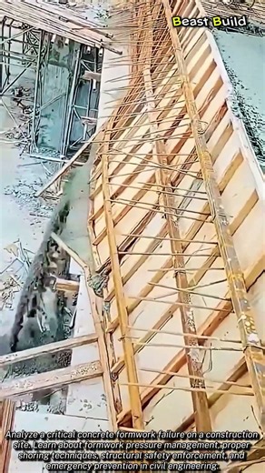 Massive Concrete Formwork Collapse Caught #worker #constructionfails #heavybuilding #danger #jobsite