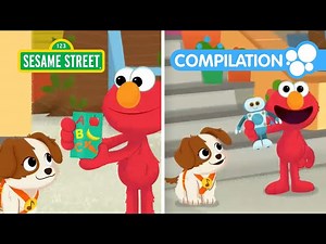 Sesame Street: Help Elmo & Puppy Find the Missing Coloring Book and Robot! TWO Episodes! - Videos For Kids