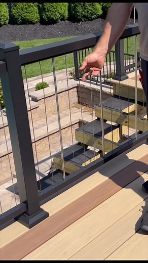 Sleek lines. Clear views. Endless Style! That’s TimberTech Impression Vertical Cable Rail. #azek #azekexteriors #timbertech #azekpartner #ad | Workingwith Matt