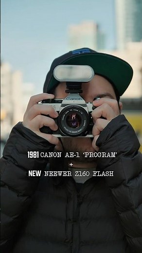 Trying the Neewer Z160 retro flash on my 1981 Canon AE-1 #camerasetup