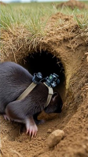 Wildlife researching on European mole